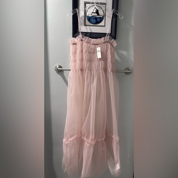 NWT Anthropology Sheer Pale Pink Smocked Slip Size XS - Picture 5 of 7